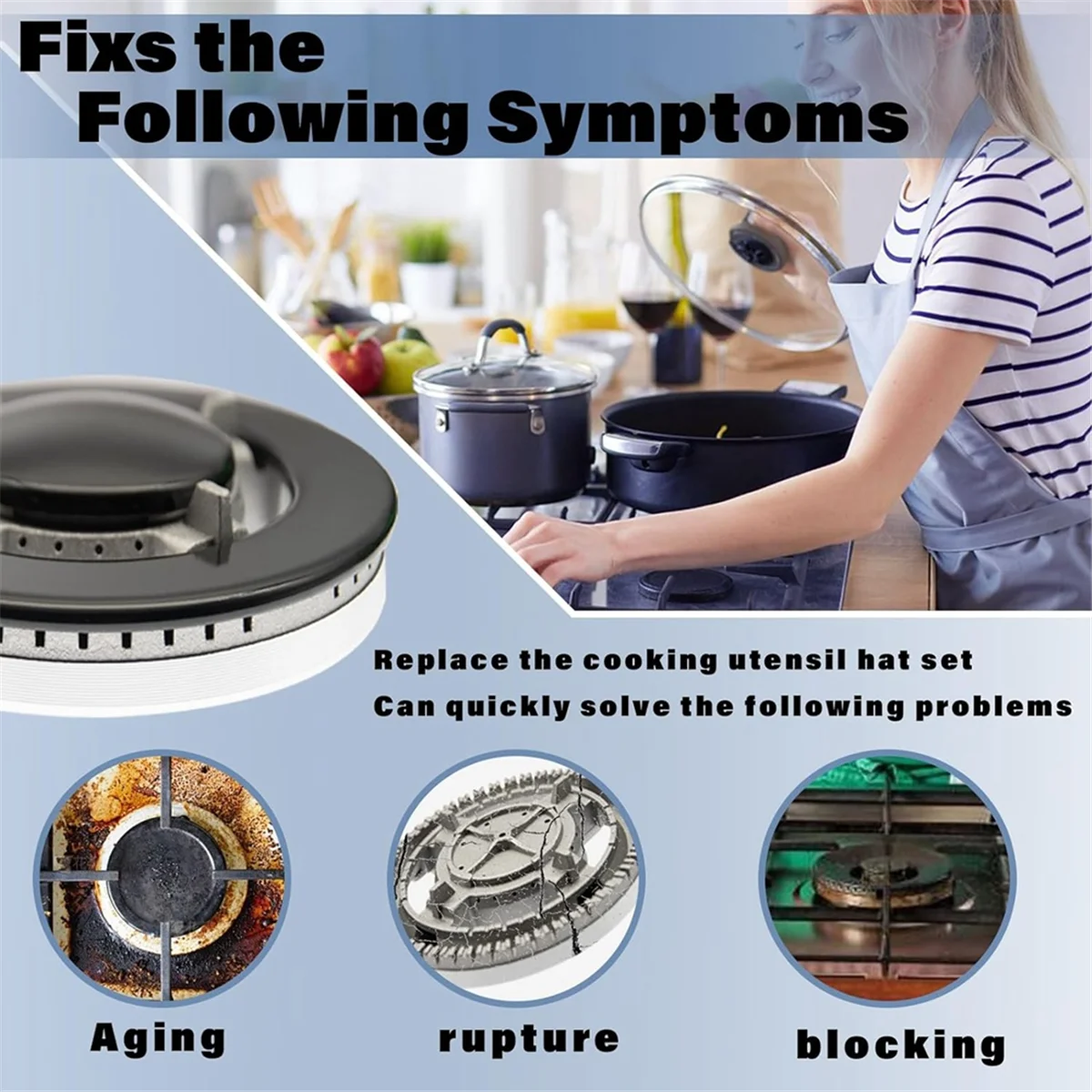 New Gas Stove Burner Caps,Gas Stove Burner Caps Set 5 PS,Burner Caps for SABAF Stove Top Covers Replacement for SABAF Stoves