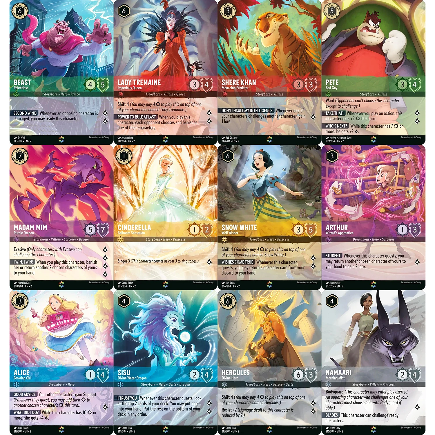 

Lorcana English Chapter 2-прокси-игровая карта TCG CINDERELLA Ballroom Sensation ALICE Growing Girl SNOW WHITE Well Wisher SHERE KHAN
