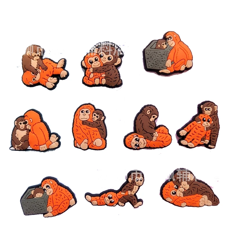 10 Peças Novidade: Pins de Desenho Animado Fofos do Macaco Punch para Decoração de Sapatos, Pulseiras e Acessórios Crocs para Adultos e Crianças