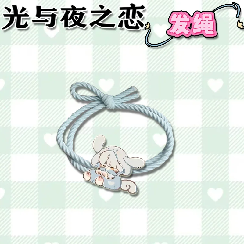 5 шт., свет и ночь, аниме Osborn Sariel, веревка для волос Kawaii, высокая эластичность, повязка на голову с героями мультфильмов для девочек и женщин, аксессуары для волос, подарки