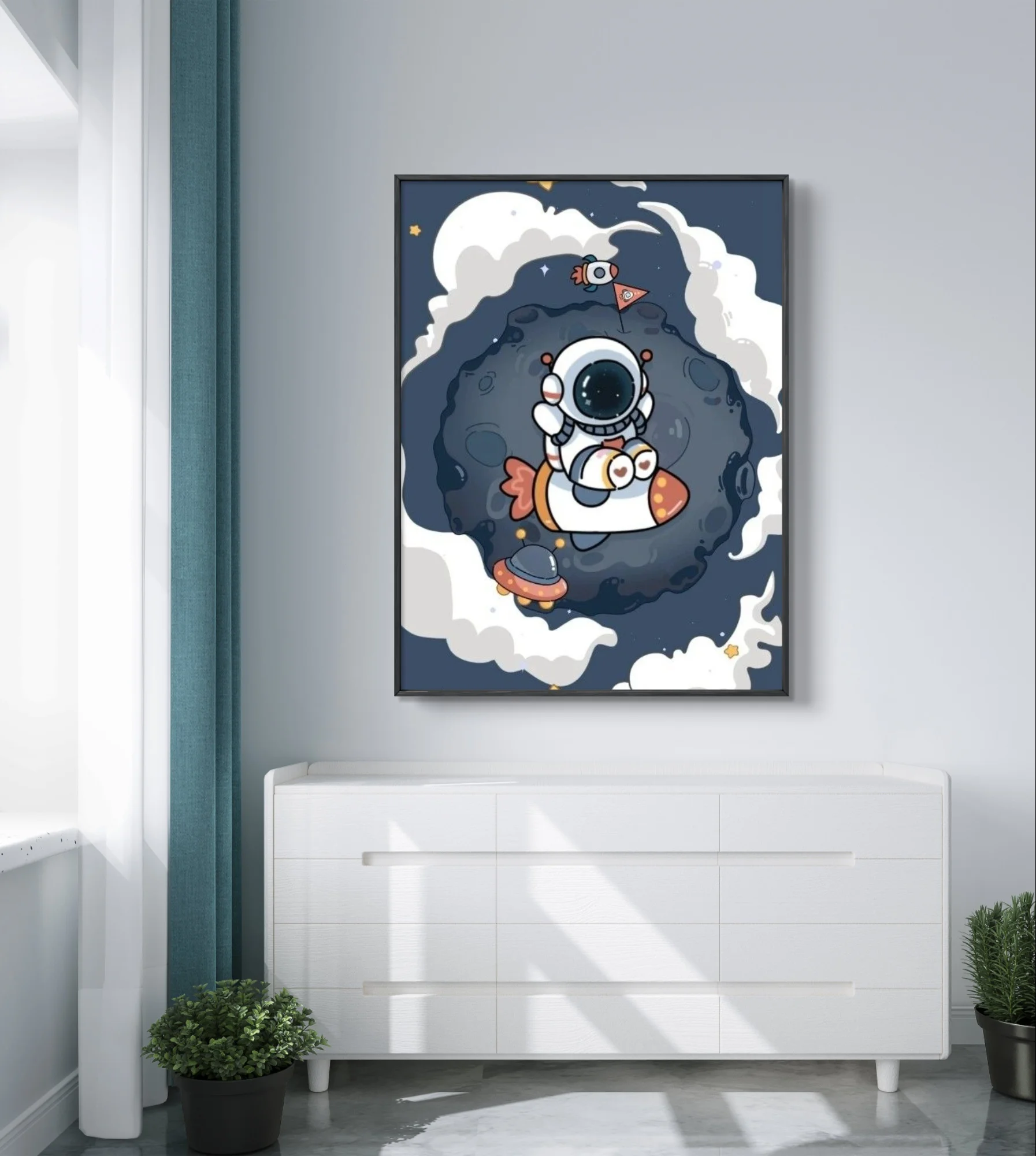 Cartoon Rocket 5D Diamond Painting Astronaut Diy Diamond Embroidery Cross Stitch Fashion Home Wall Decor Easy Hand Child Gift