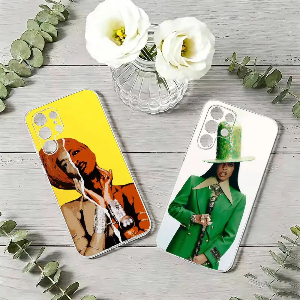 Erykah-h Badu-U Singer  Clear Phone Case For Samsung S24 S23 S22 S21 S20 S10 Note 20 Ultra Note 10