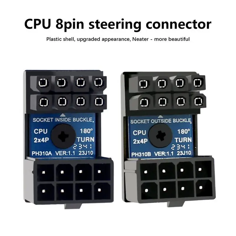 8 Pin Connector Stable 8 Pin Female To 8 Pin Male Steering Connectors Graphics Video Card Connector Extension Adapter Angled