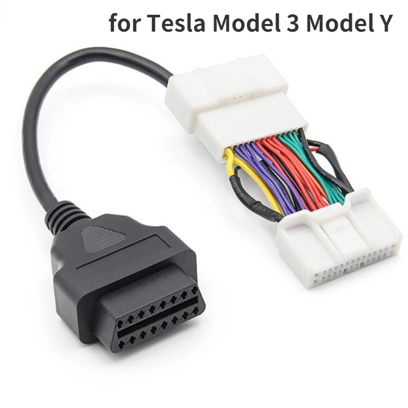 

26 Pin OBD2 Male Female Connector OBD II Diagnostic Harness Electronic Cable Conversion Line for Tesla Model 3 Model Y