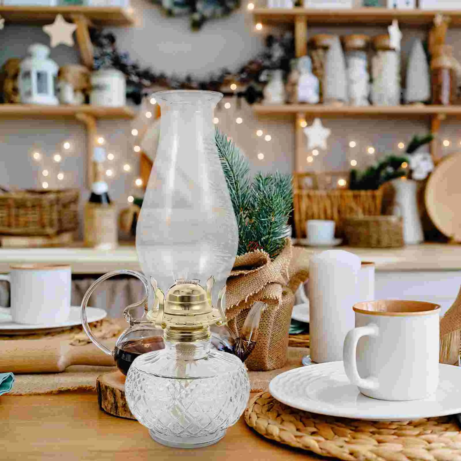 

Vintage Kerosene Lamp Glass Chimney for Oil Lantern Wick Decorative Indoor Use Classic Rustic Lamps Clear Shades