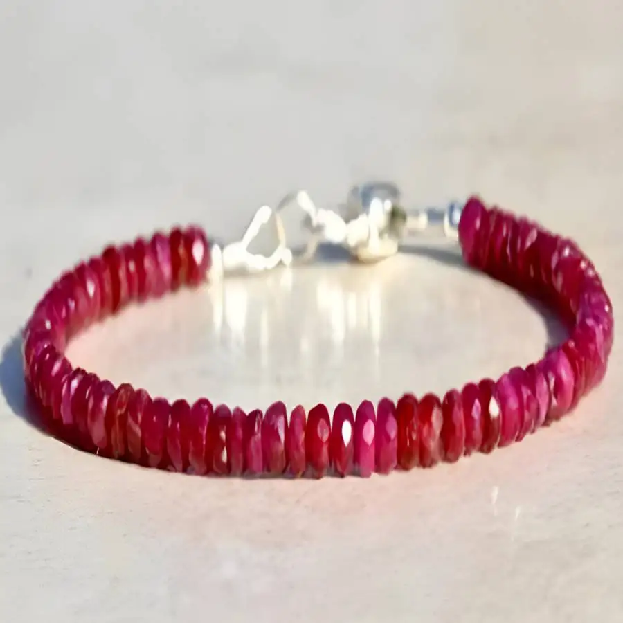 

Браслет из натурального красного халцедона с гранеными бусинами 2x4 мм, 7,5 дюймов, тибетский, для чакр, женский, Будда, джапа, нирвана, дзен, молитва, исцеление, бодхи