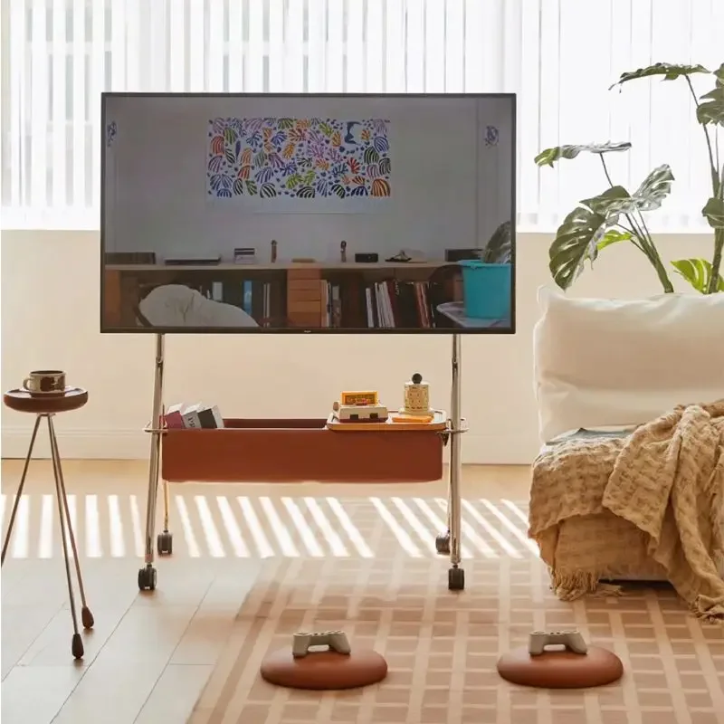 

Nordic Retro Stainless Steel Removable TV Stand Wheeled Cart Frame for 32 To 75 Inch TV Cabinet TV Stands Living Room Furniture