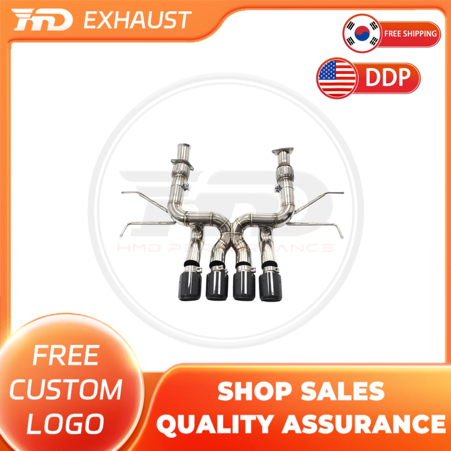 

HMD Exclusive Customization SS304 Catback Exhaust for Corvette C8 Z06 Without Valve High Performance Straight Pipe Exhaust