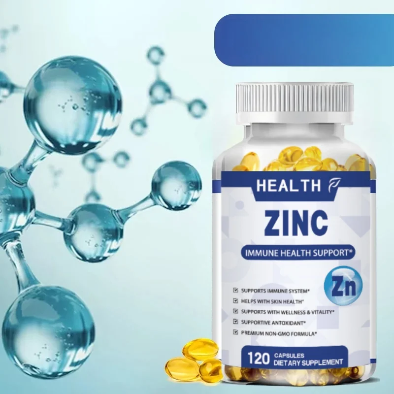 HEALTH Zinc 50mg Supplement 120 Vegetarian Capsules, Zinc Highly Absorbable Supplements for Immune Support, Gluten Free