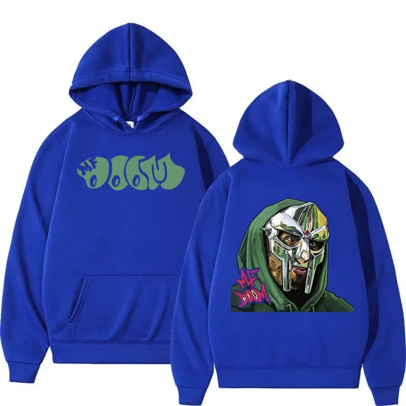 المغني Mf Doom Madlib Madvillain المعادن الوجه كنزة قطيفة النسيج الشارع موضة هوديي عادية تشغيل البلوز Cyberpunk