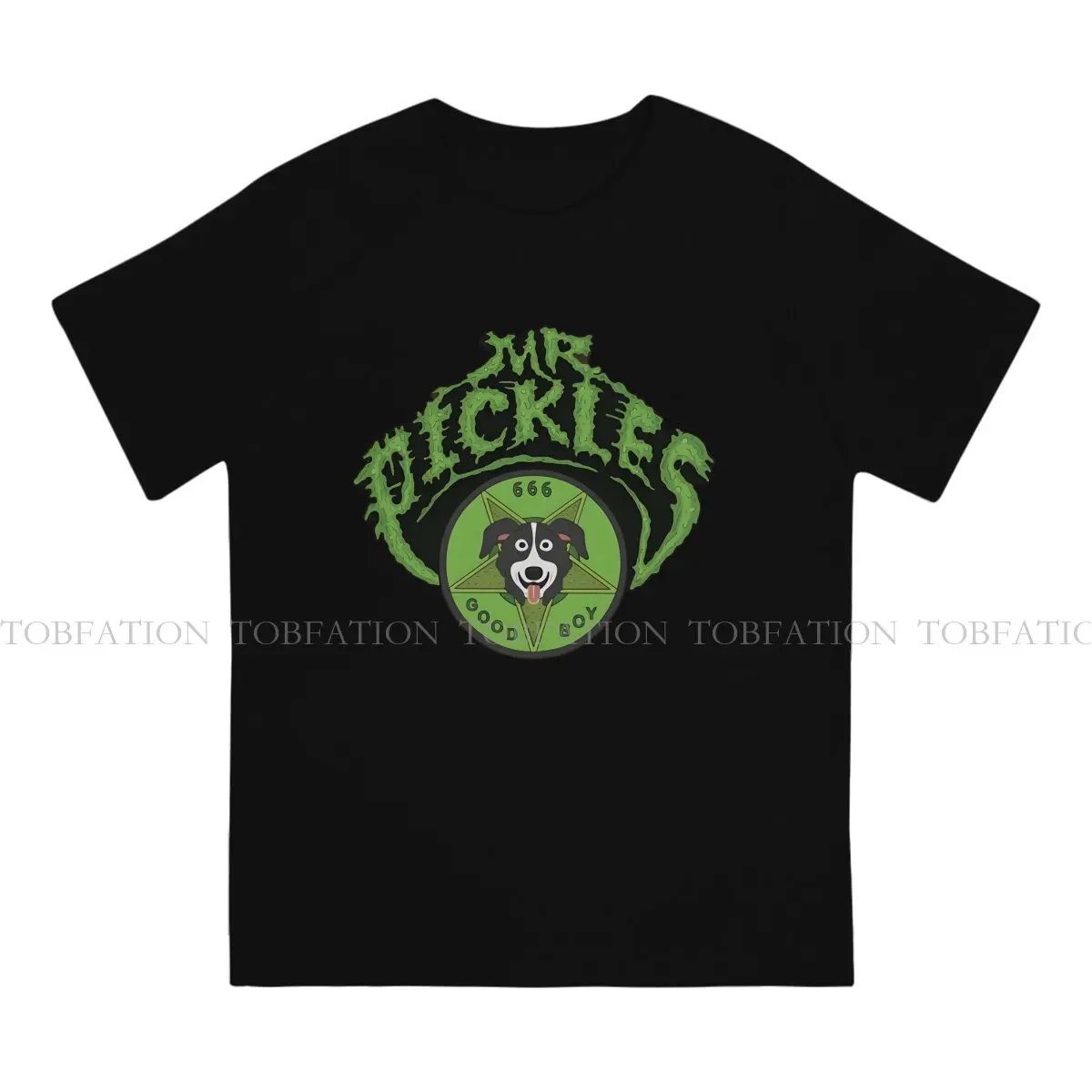 Mr Pickles Border Collie Animated 100% Cotton TShirts Individuality Print Homme T Shirt Funny Clothing 6XL