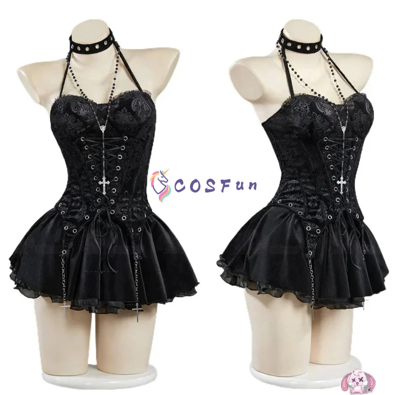 

MisaMisa Cosplay DEATH NOTE Costume Gothic Dark Dress Anime Character Prop Halloween Carnival Party COSFun