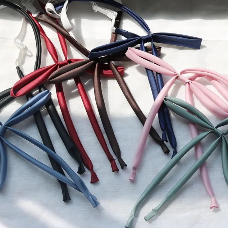 

No Need To Tie Knots Rope for Girls Solid Color Bow Tie Butterfly Knot Student Uniform Accessories Cute Lightweight Rich Colors