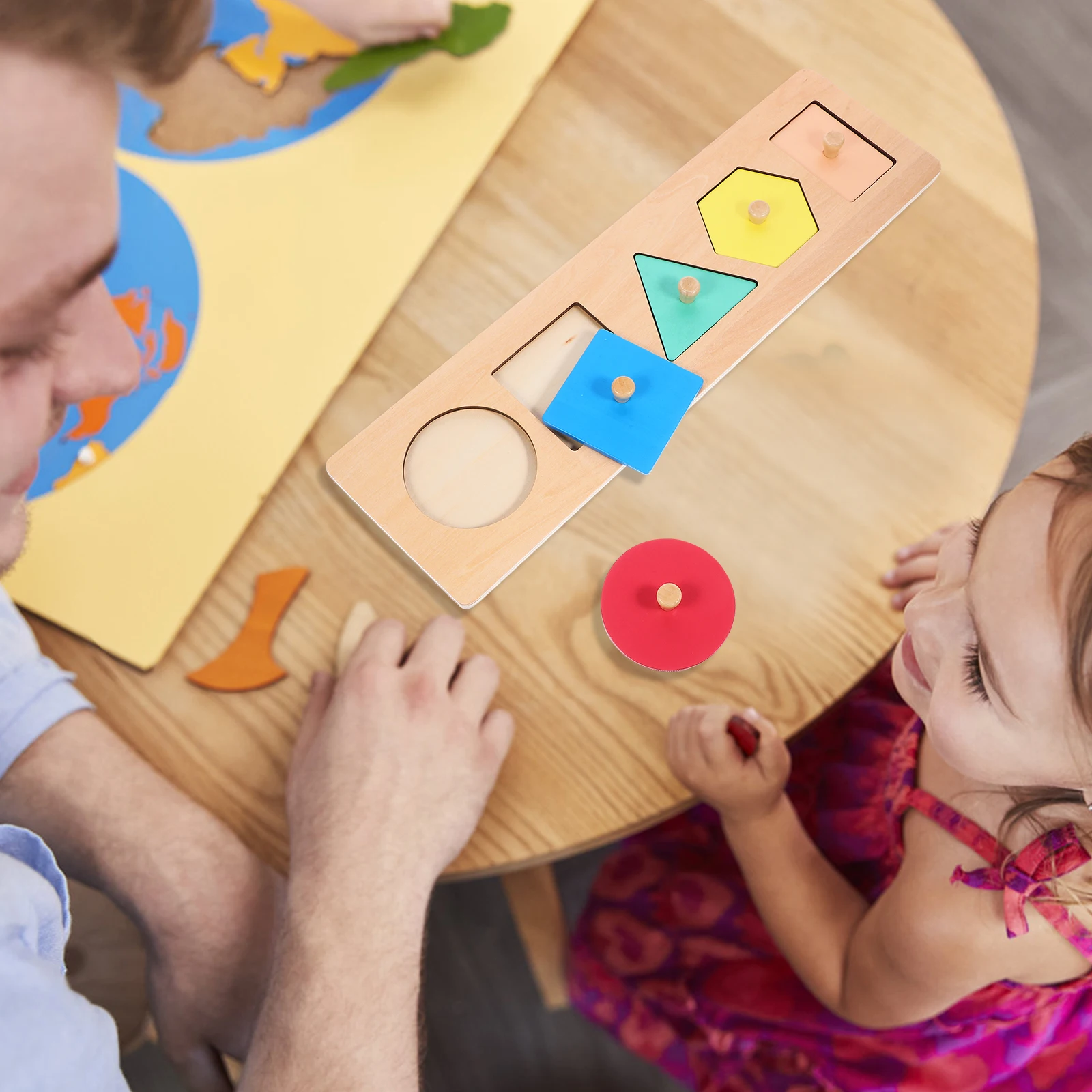 

Geometric Panels Puzzle Toy Wood Block Shape Cognitive Teaching Aids Preschool Kids Montessori Puzzles Sensory Early Education