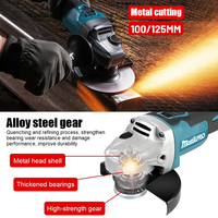 Electric 125/100mm Brushless Angle Grinder Polishing Cutting Machine Cordless Angle Grinder Tool For Makita 18V Battery