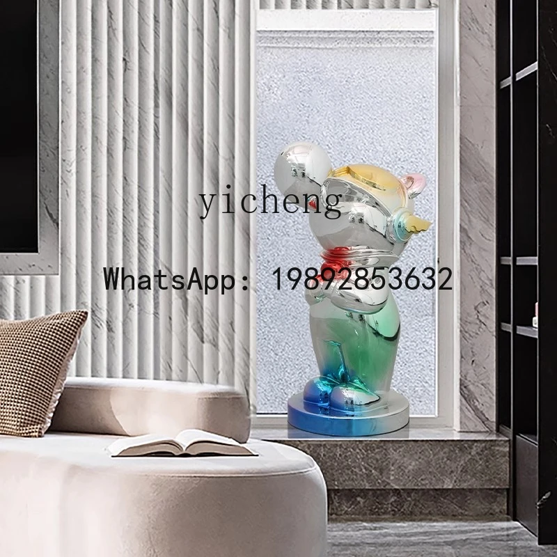 X4 Cream Wind Advanced Sense Wohnzimmer-Sofa TV-Schrank Eingangsbereich-Dekoration Cartoon-Skulptur Galvanisierte Kunstwerke