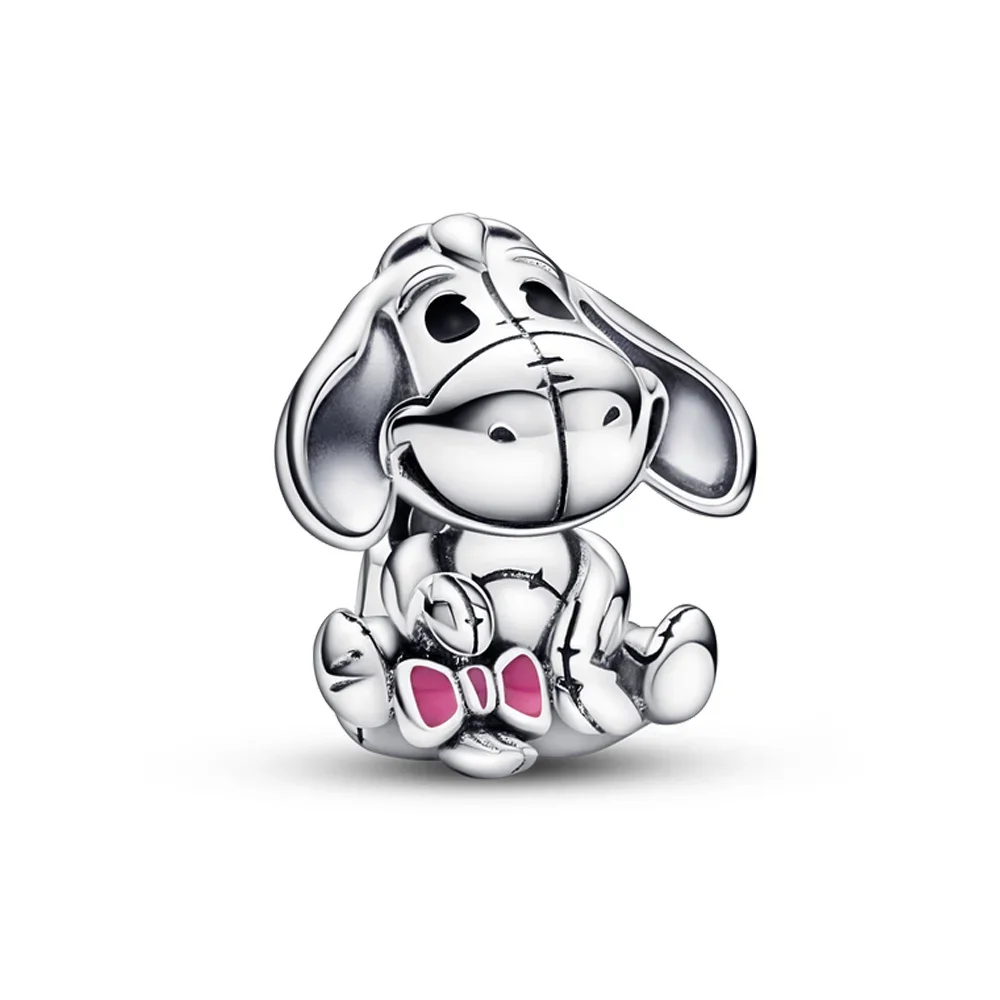 925 Sterling Silver setny Disney ścieg charms Minnie wisiorek pasuje do oryginalnego bransoletka Pandora Diy biżuteria Mickey koralik dla kobiet