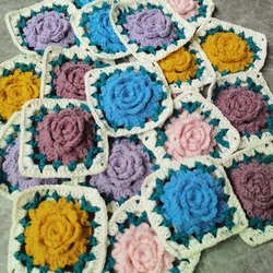 Two Girls Square Handmade Flowers Cup Mats Crochet Coaster Mug Kitchen Table Place Mat Set Cloth Lace Tea Coffee Doily Pad 10CM