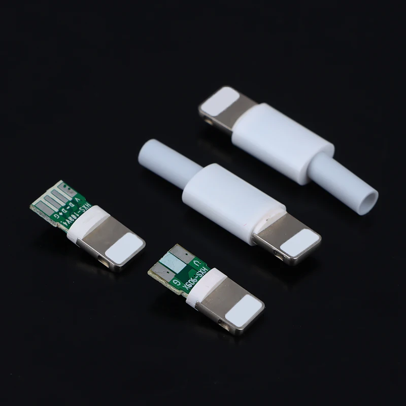 2 buah Lightning Dock USB Plug dengan Chip papan pria konektor las Data OTG antarmuka garis DIY kabel Data untuk ponsel