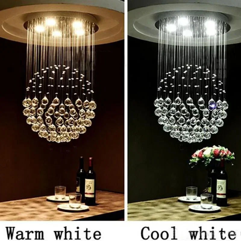 Ronde Kristallen Plafond Kroonluchter Voor Woonkamer Eetkamer Slaapkamer Bal Design Lamp Led Cristal Glans Nieuwe Home Decor Lamp