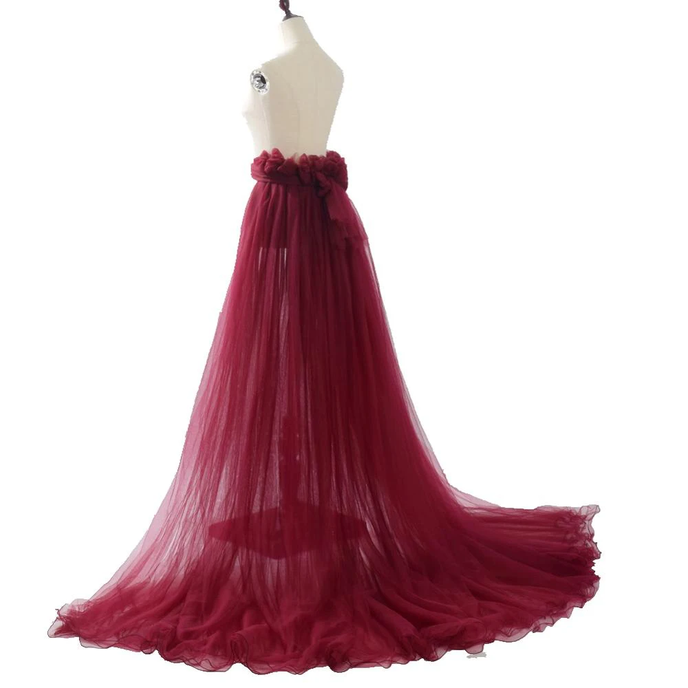 

Seperate Tulle Drag For Wedding Dress Skirt Removeable Bride Prom Party Train Skirt