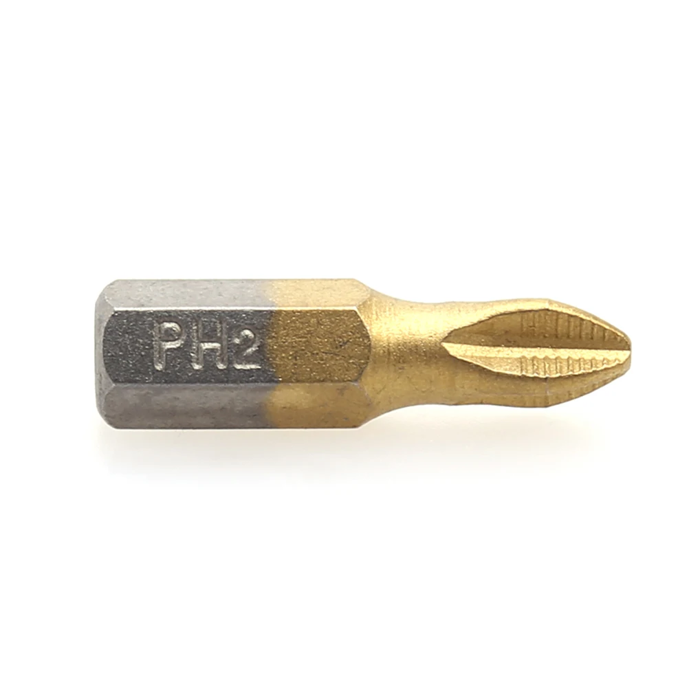 

10pcs 25Mm Ph2 Screwdriver Bits Titanium Coated Premium Alloy Steel Durable Rust Resistant High Precision Tool For Electrician