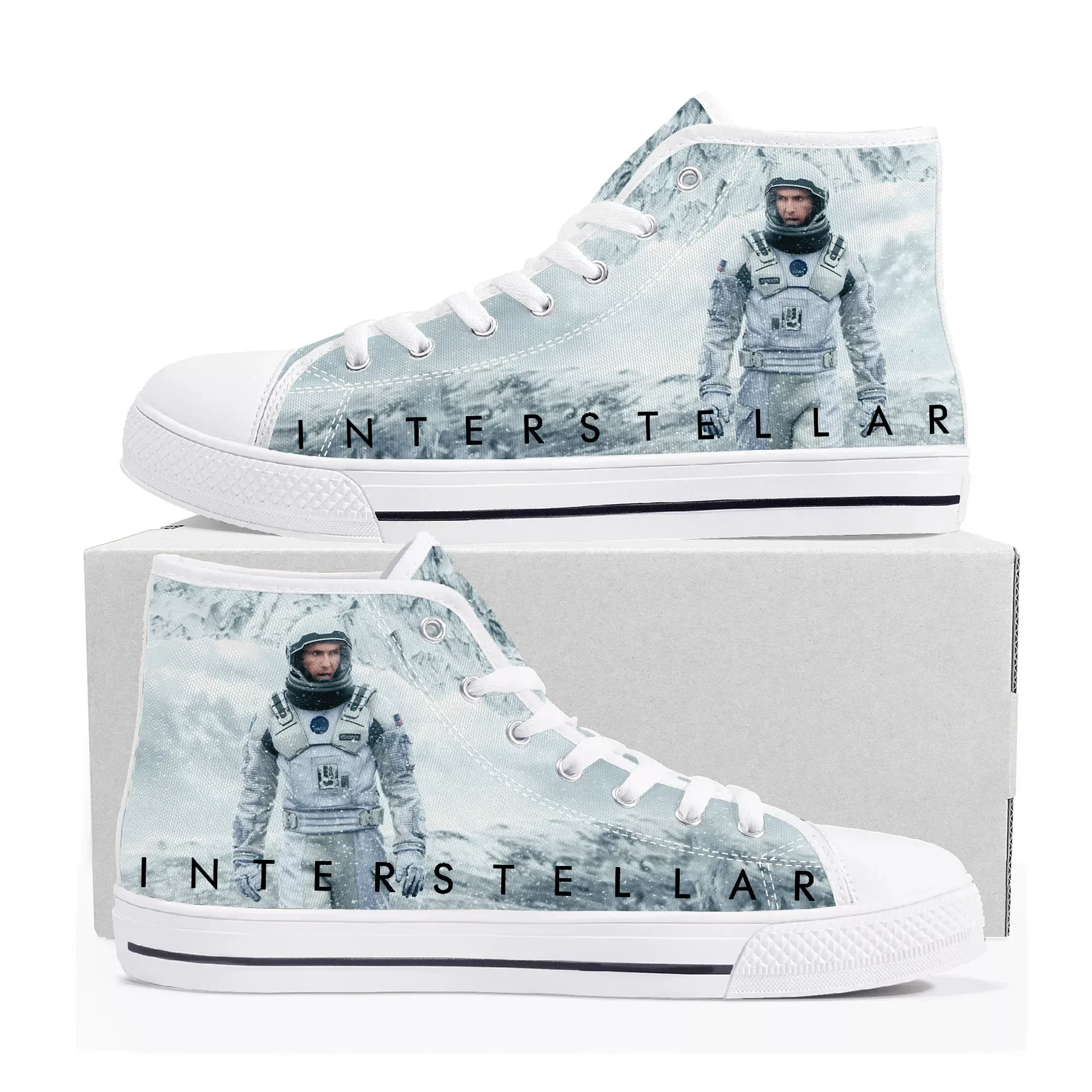 

Interstellar Science Fiction Film wormhole High Top Sneakers Mens Womens Teenager Canvas Sneaker Casual Custom Made Shoes