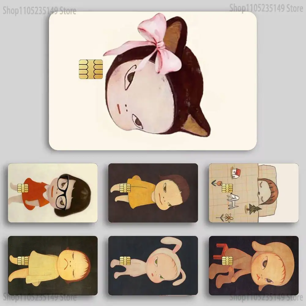Yoshitomo Nara Art Sticker Film Tape Skin for Credit Card Debit Card Cartoon Waterproof Stickers Small Chip