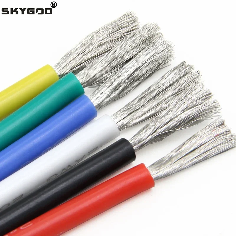 1m Heat-resistant cable 11 10 8 7 6 4 3 2 1 0 00 000AWG High Temperature Flexible Copper Line Ultra Soft Silicone Wire