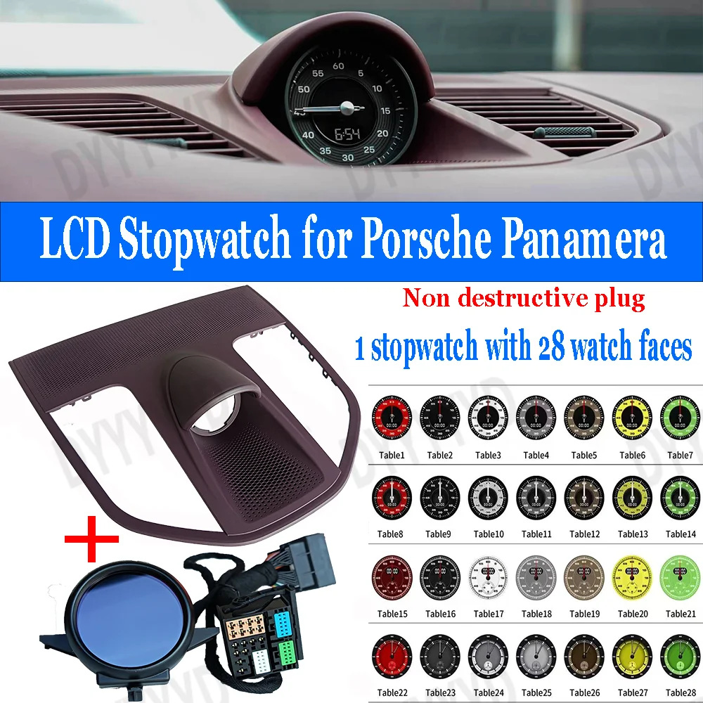 

ЖК-секундомер для Porsche Panamera 976 2024 + приборная панель автомобиля, спортивные часы-хронограф, внутренний центр, электронный счетчик, приборная панель