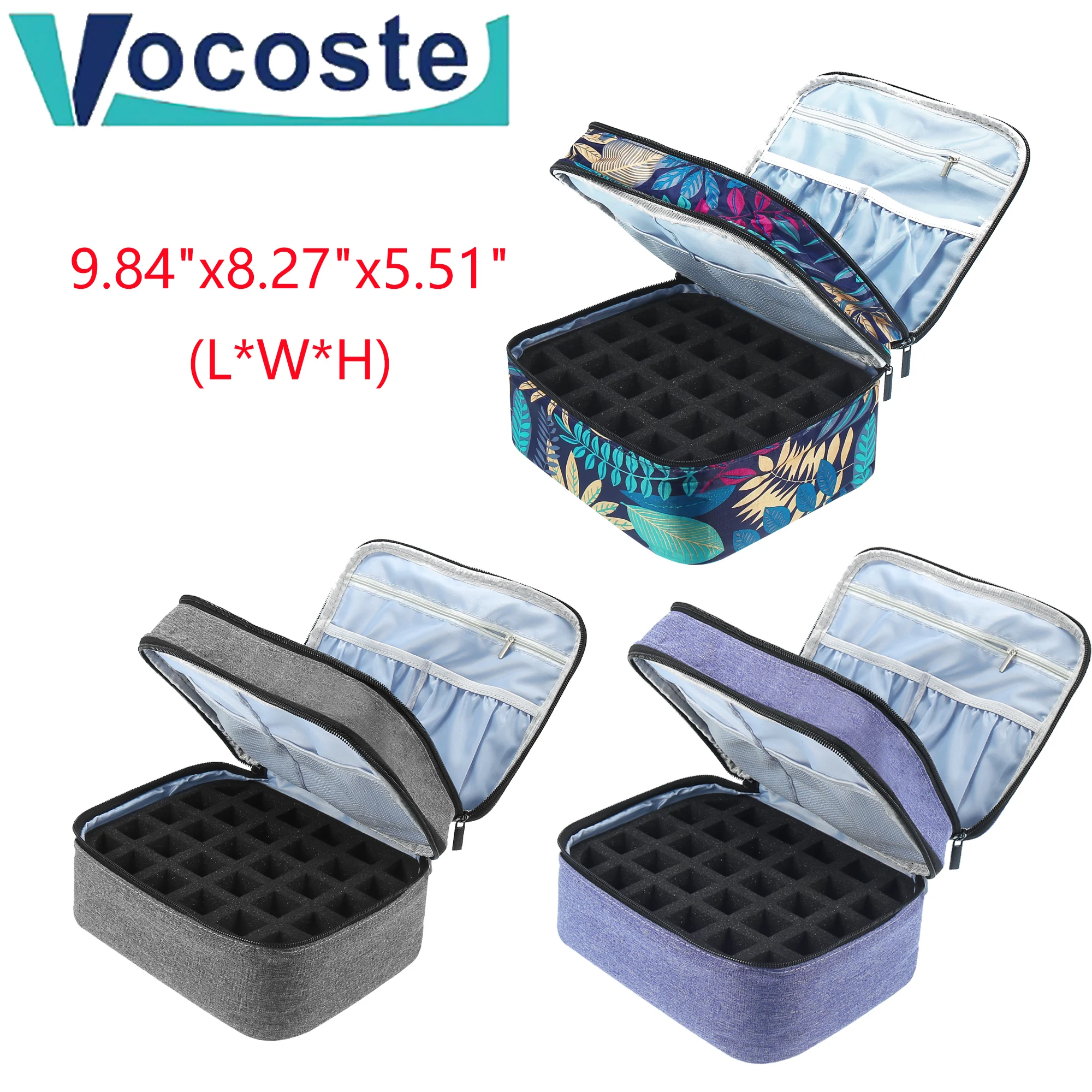 

VOCOSTE 30 Bottles Carrying Case Portable Travel Double-layer Nail Polish Box Cosmetic Storage Lipstick Organizer Case Handbag