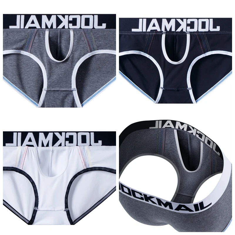 Трусы JOCKMAIL мужские с карманом пуш-ап, Брендовое хлопковое нижнее белье, пикантные трусы для геев