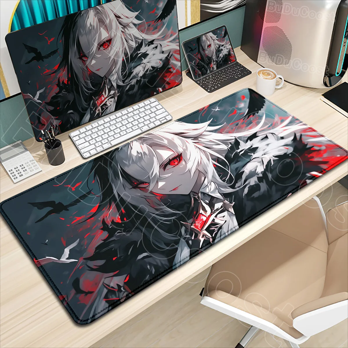 Too Many Beautiful Pictures Genshin Impact Arlecchino Mousepad Laptop PC Gaming Mouse Pad  Large Size Desk Mat Keyboard Soft Rug