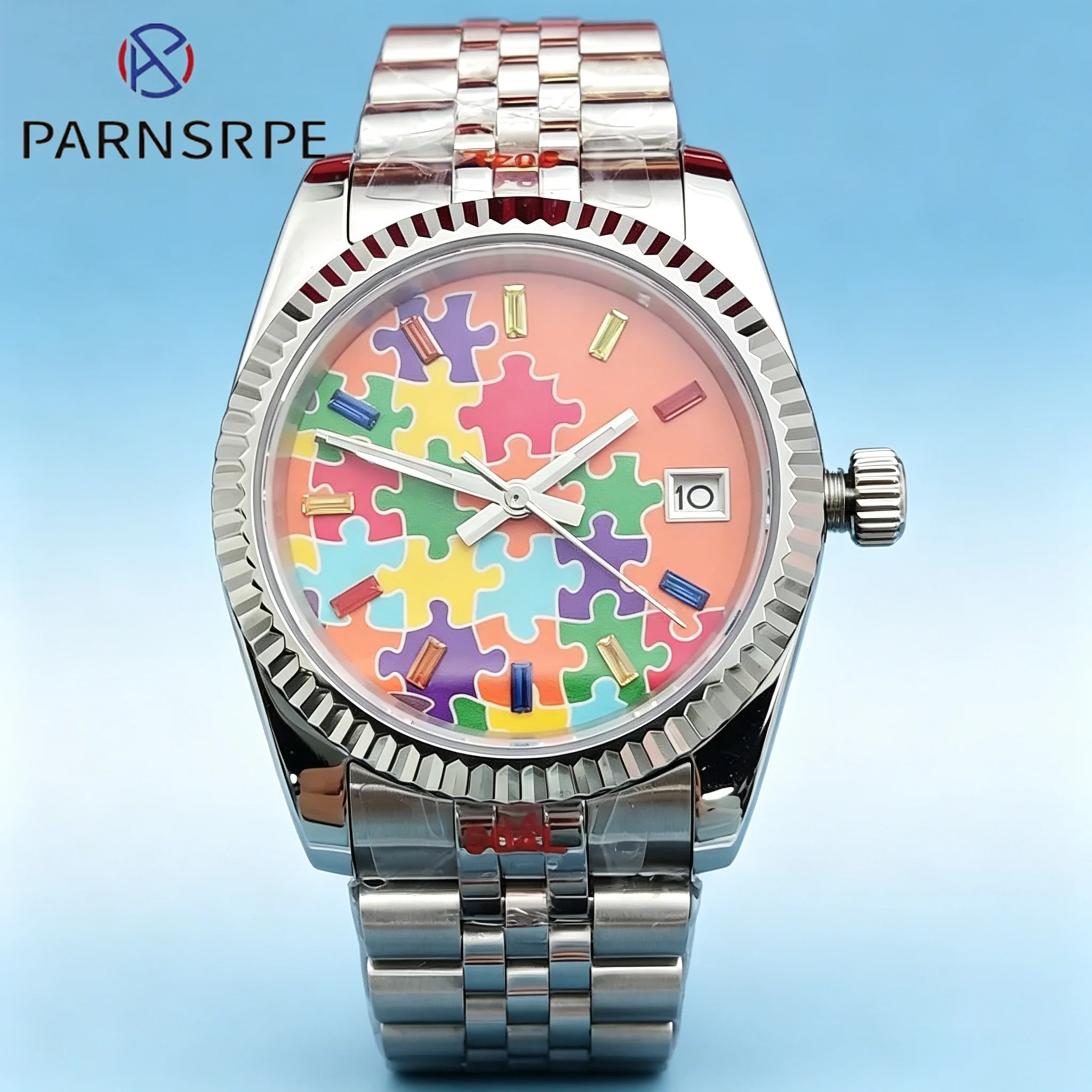 New 36mm unisex automatic mechanical watches NH35 sapphire glass stainless steel waterproof watches gift