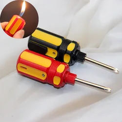 Creative Mini Screwdriver Lighter Inflatable Open Flame Butane Screwdriver Tool Model Lighter Personalized Smoking Accessories
