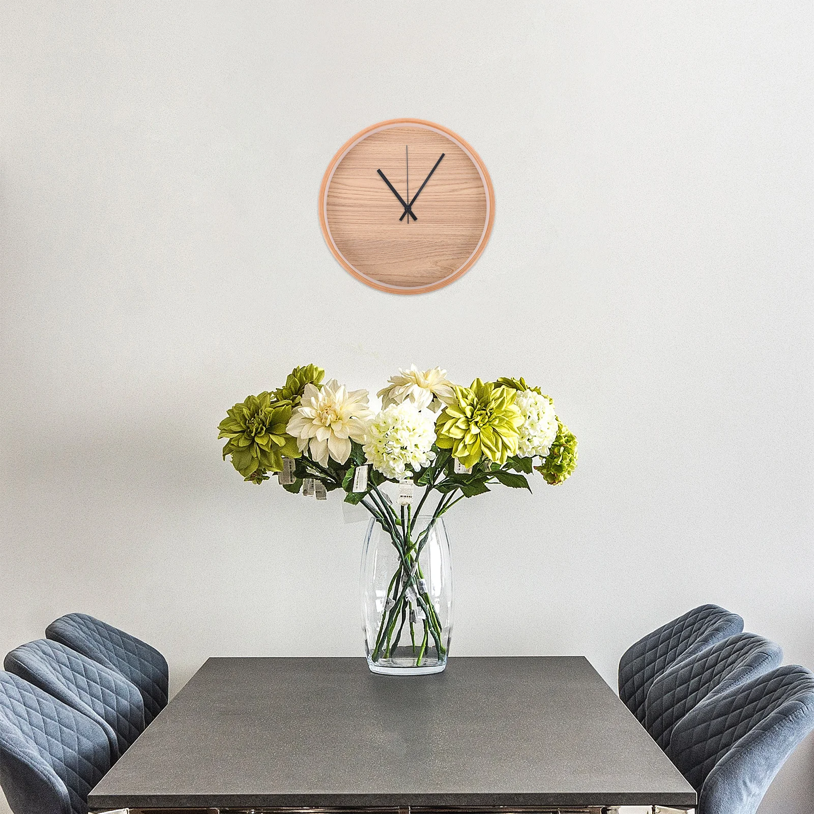 

Wood Clock Frame Replacement 12Inch Minimalist Round Ultra-Thin Quartz Wall Clock Shell Trim Decorative Wood Border for Modern