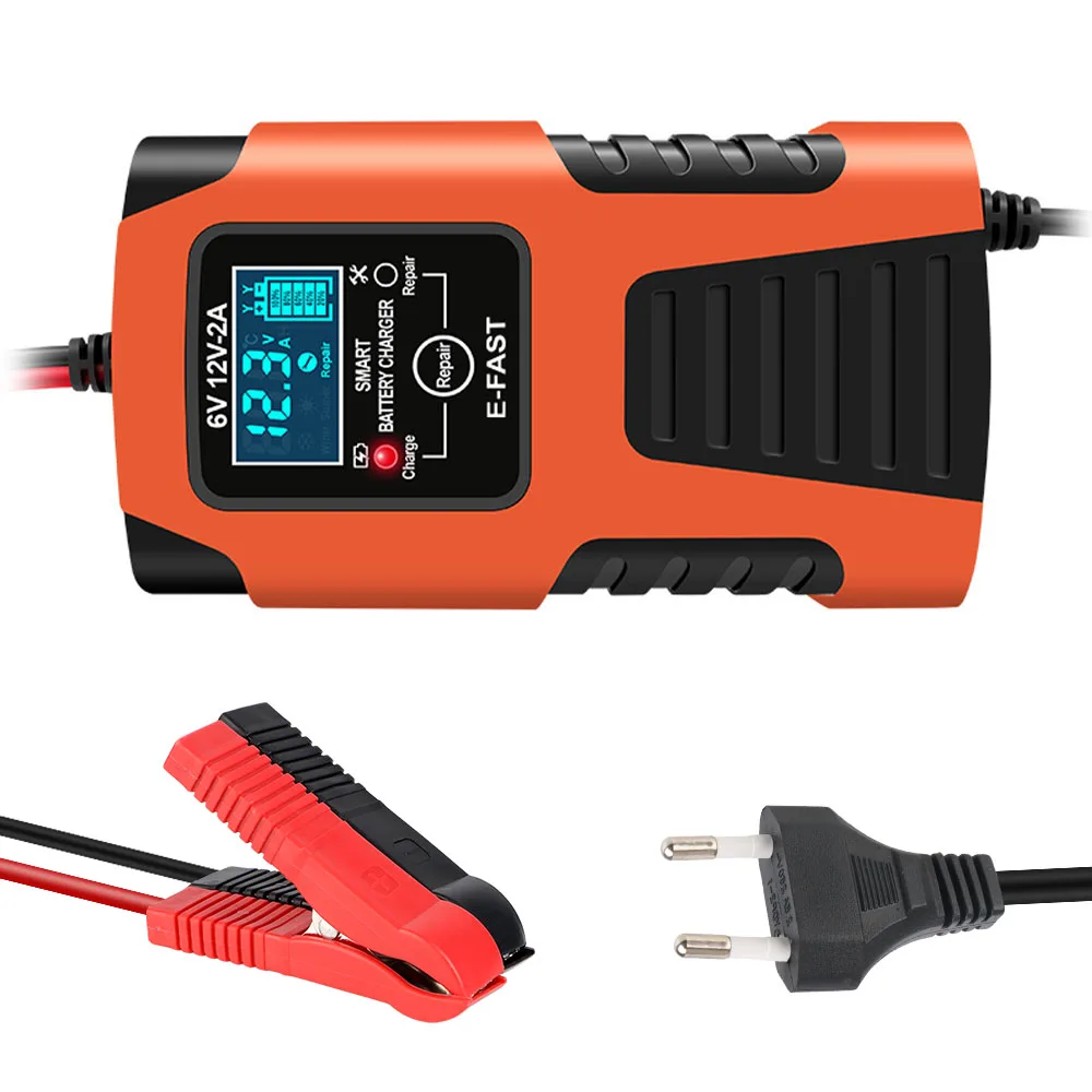 

6V 12V 2A Inteligent Repair 30W Car Motorcycle Battery Chargers EU Plug For Lead Acid AMG Battery 100V/240V Input