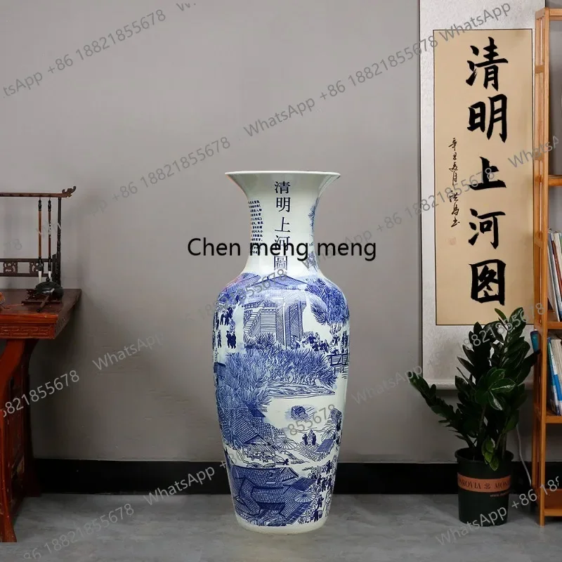 

HR Ceramics hand-painted floor-to-ceiling vase living room hotel company opens housewarming ornament