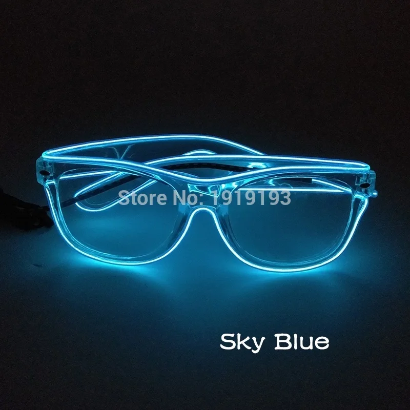 Cool 10 single Colors Transparent Lence Glasses Glowing  LED Neon Light Classes For Carnival  Celebration Party