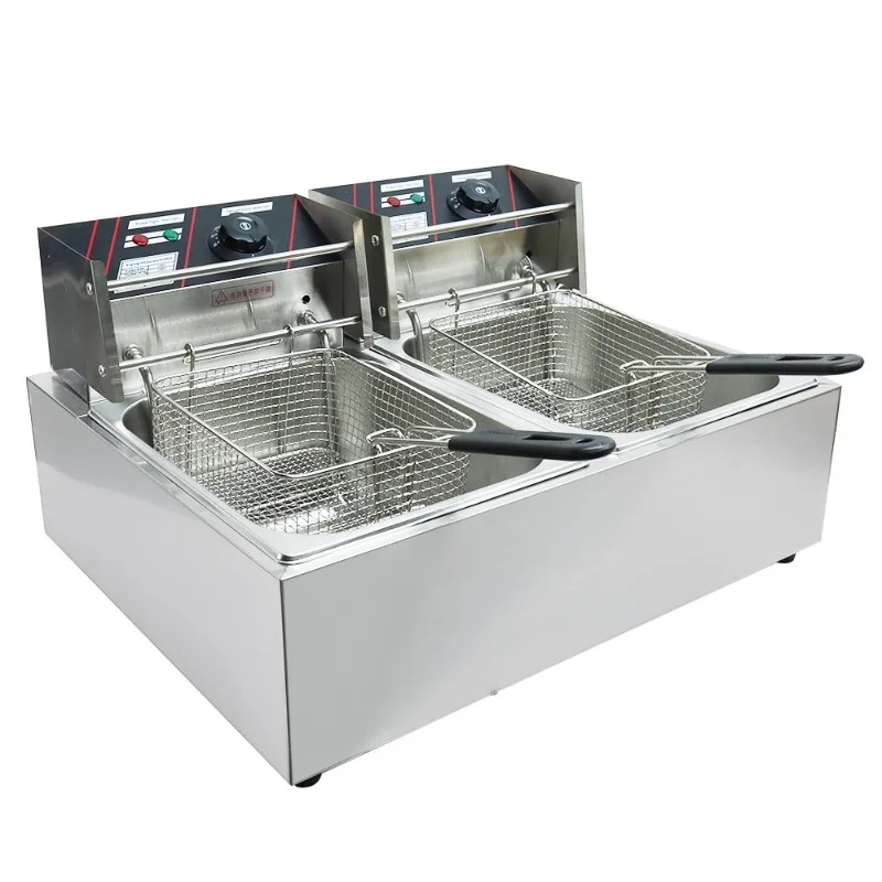 Commercial Kitchen Equipment Double Tank 6L Electric Fryer