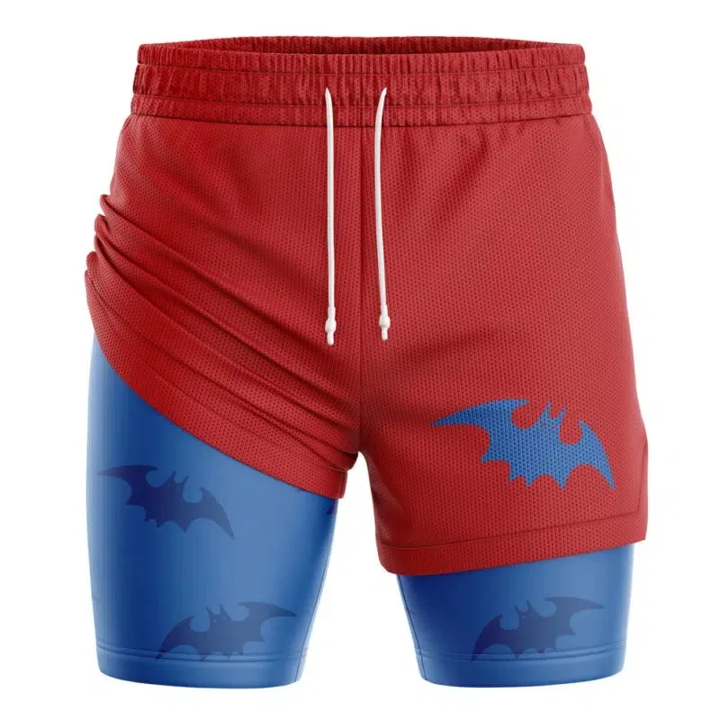 Anime Themed Double Layered Fake Two Piece Sports Shorts for External Wear  Comfortable Quick Drying Fitness Pants