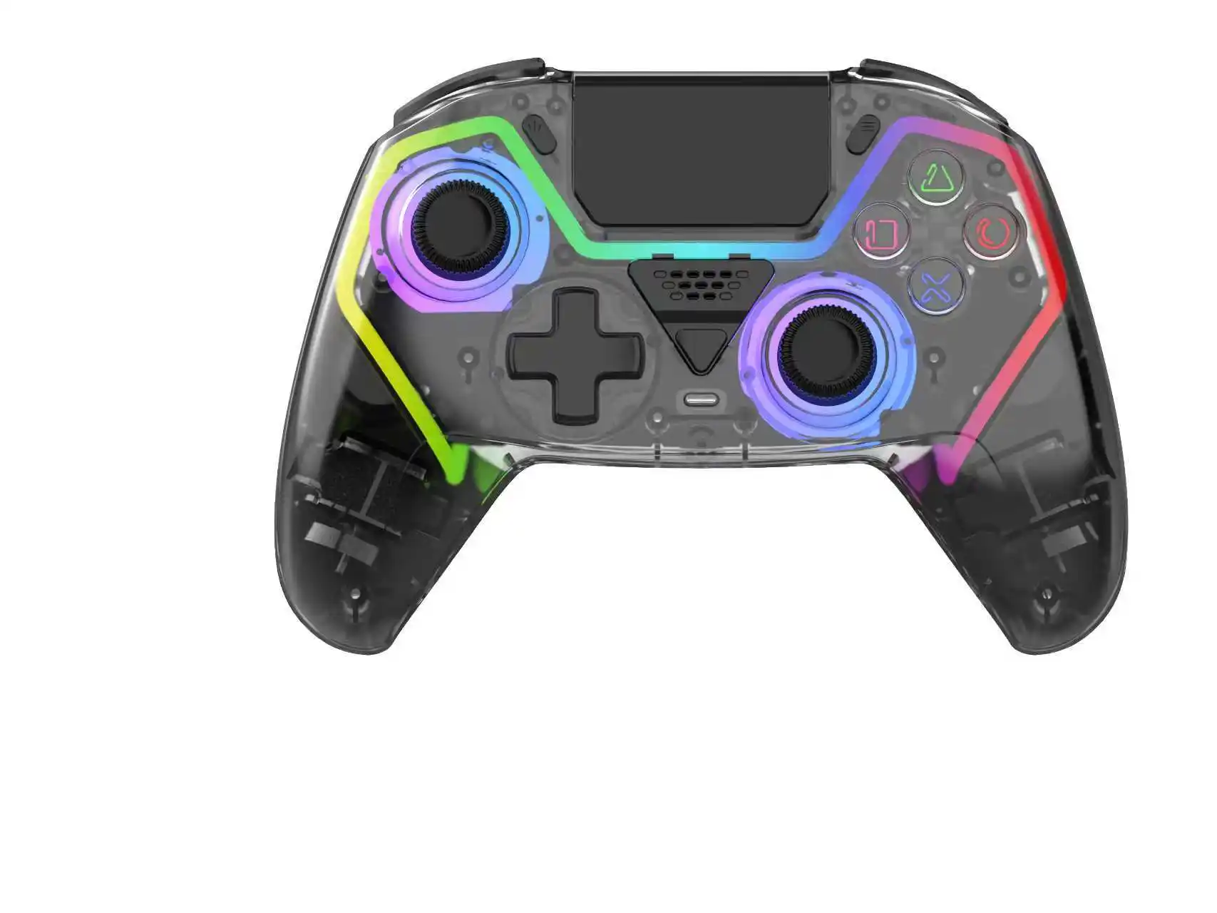 controleur-sans-fil-transparent-hg-04d-pour-ps5-pc-ios-android-steam-avec-bt-53-bouton-macro-pave-tactile-declencheurs-d'appel-et-joystick