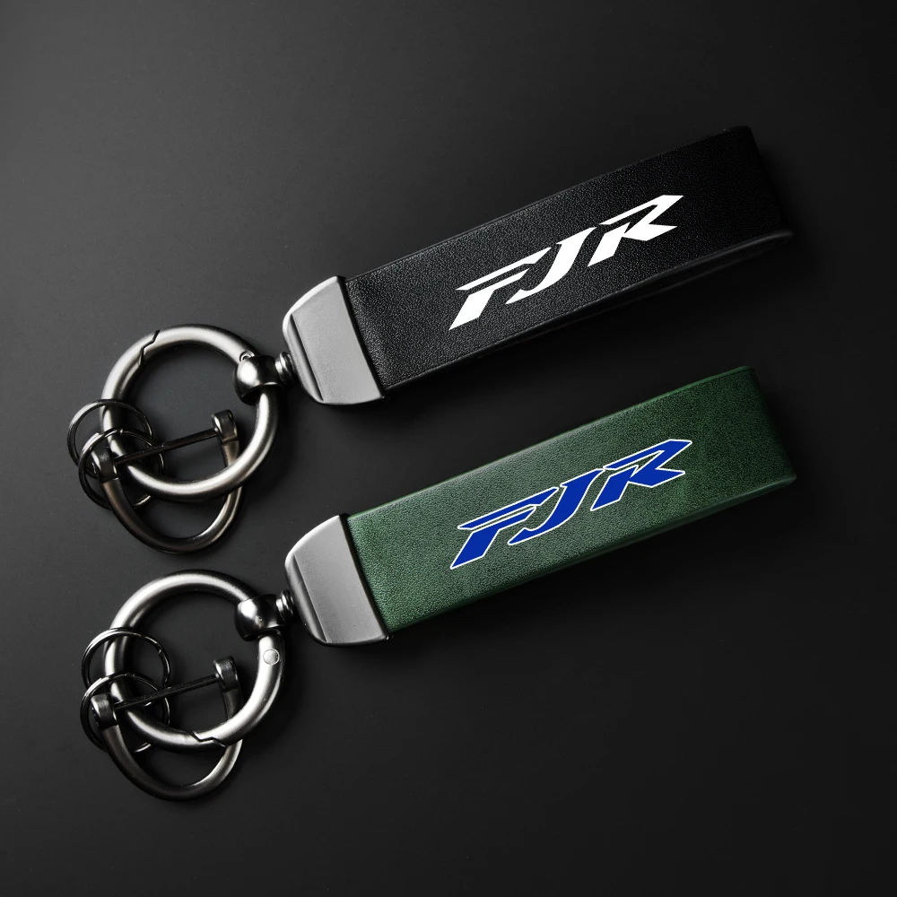 

For Yamaha FJR1300 FJR LOGO Accessories High-Grade leather Motorcycle Keychain Holder Keyring