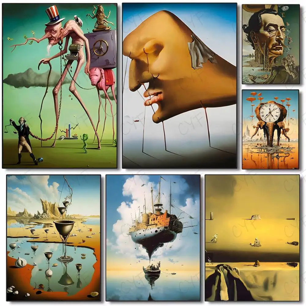 Surrealismus Illusory Reality Painting-Kunstposter Kunstmalerei Poster mit Drucken Zuhause Schlafzimmer Wohnzimmer Dekoration Geschenk