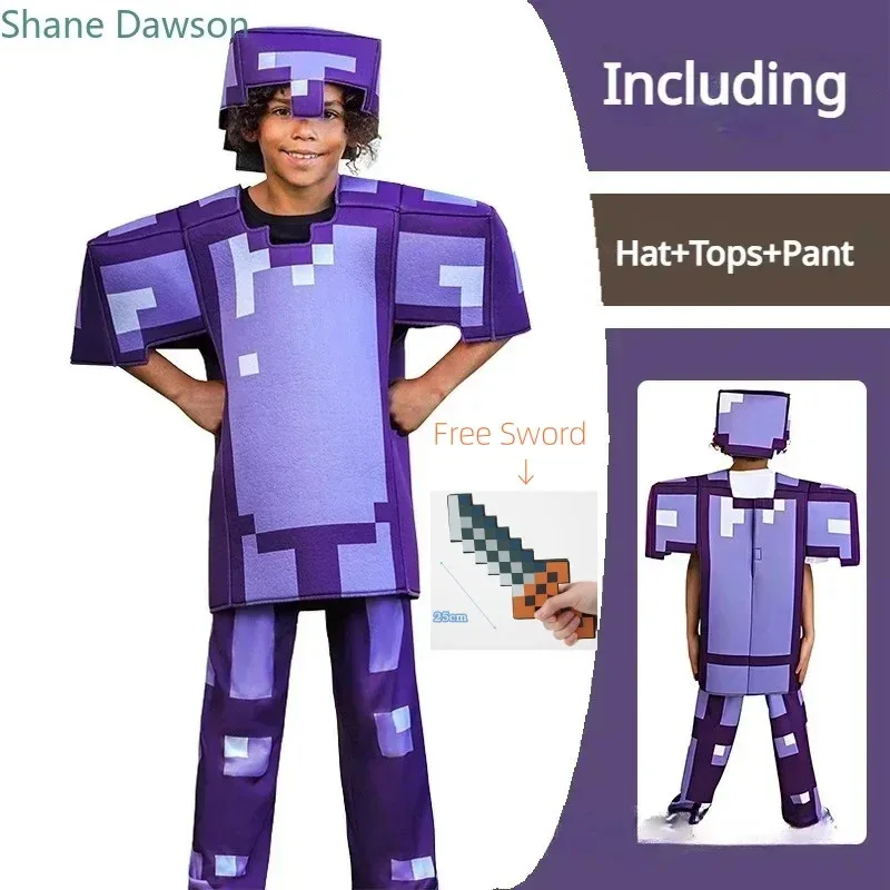 أزياء أطفال جديدة من sisi 2233 مجموعات صناعة My World Minecraftinglies مع ألعاب تنكرية من سلسلة درع الماس للهالوين السيف