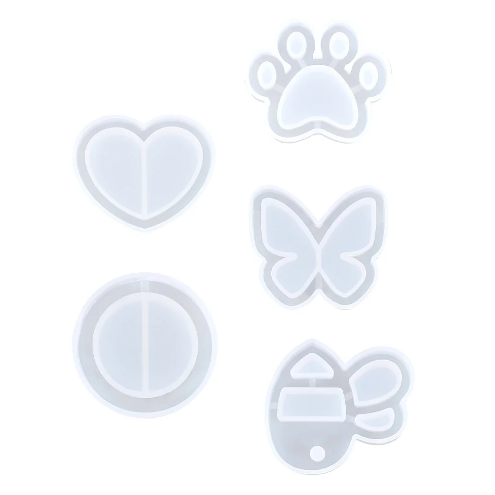 

5 Pcs Crystal Epoxy Mold Silicone DIY Craft Tools Pendant Glue Molds Handicraft Jewelry Accessories Unique Pattern Durability