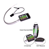 Flysky FS-IA6 Receiver 6CH Dual Antenna iBus PPM -105dBm Lightweight 15g for FS-i6 GT2E i10 FPV Racing Drone