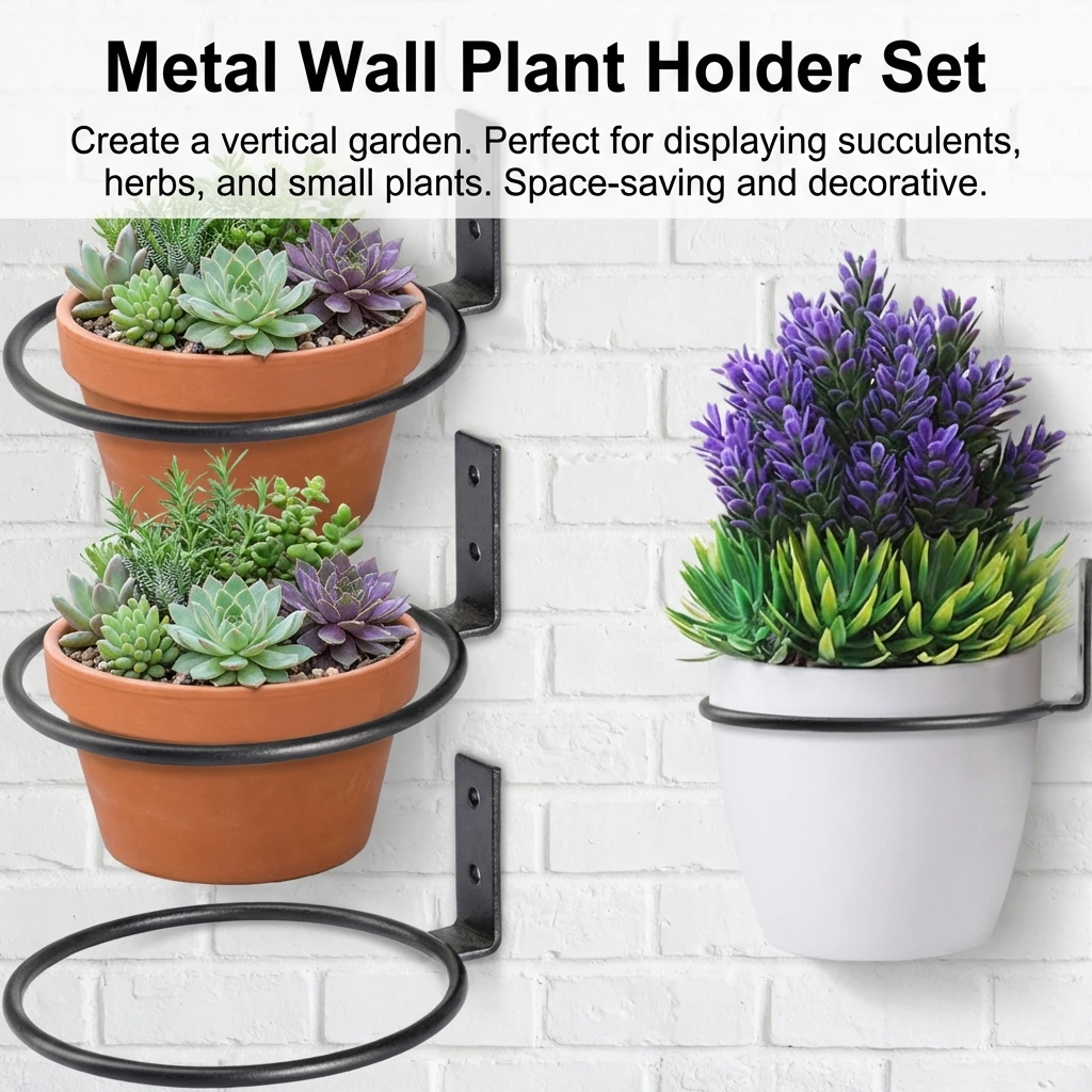 1pcs Metal Wall Hanging Rack For Plant Pots Iron Flower Pot Plant Support For Garden Balcony Lantern Decoration