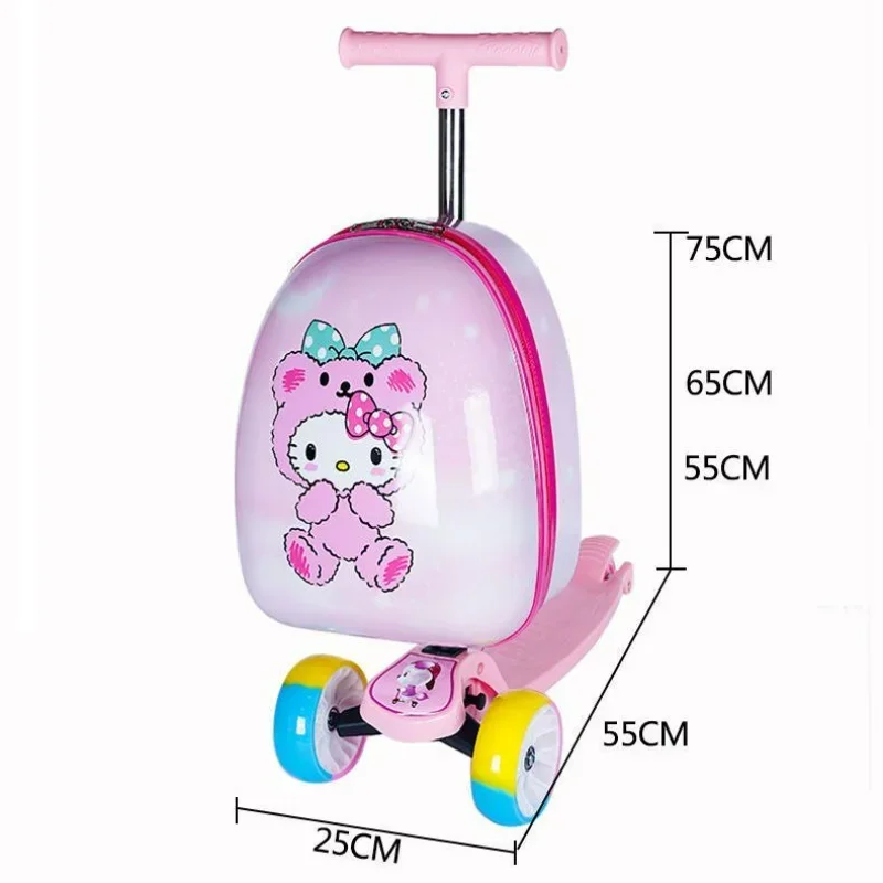 Imagem -03 - Disney Travel Bags For Children Lazy Trolley Bagagem Kids Bagagem Cartoon Scooter Fashion Cute Drag Bags And Cabin Suitcase