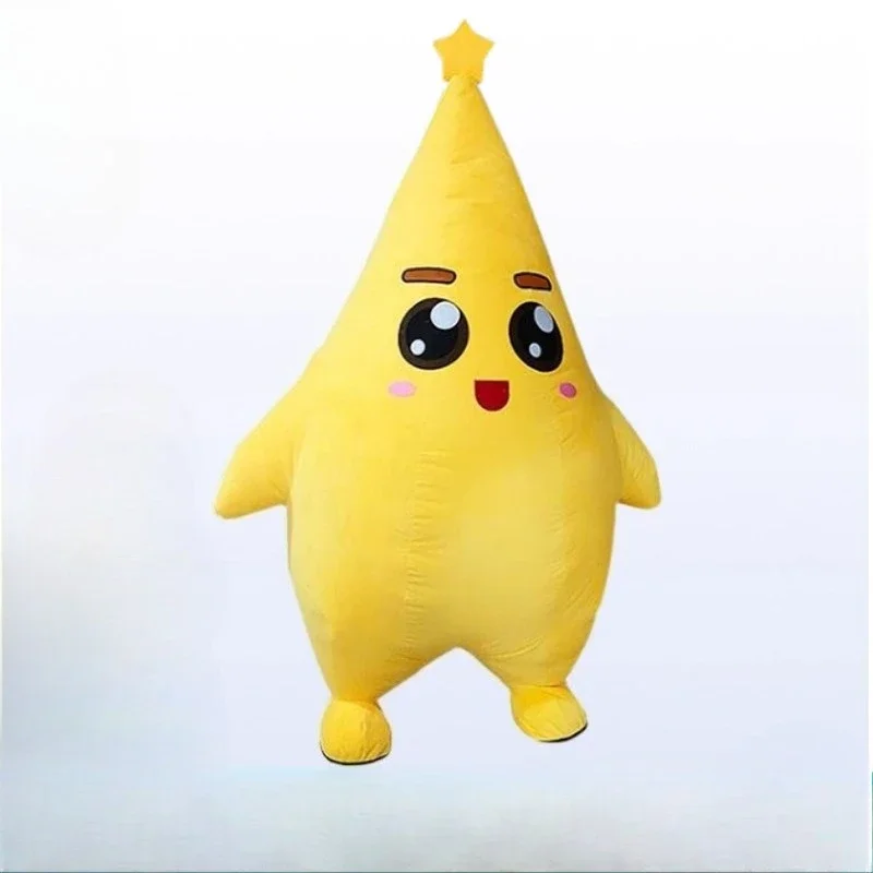 

YELLOW Inflatable Star Chicken Costume Mascot Costume Parade Quality Birthdays for Adult Animal Halloween Party No Battery